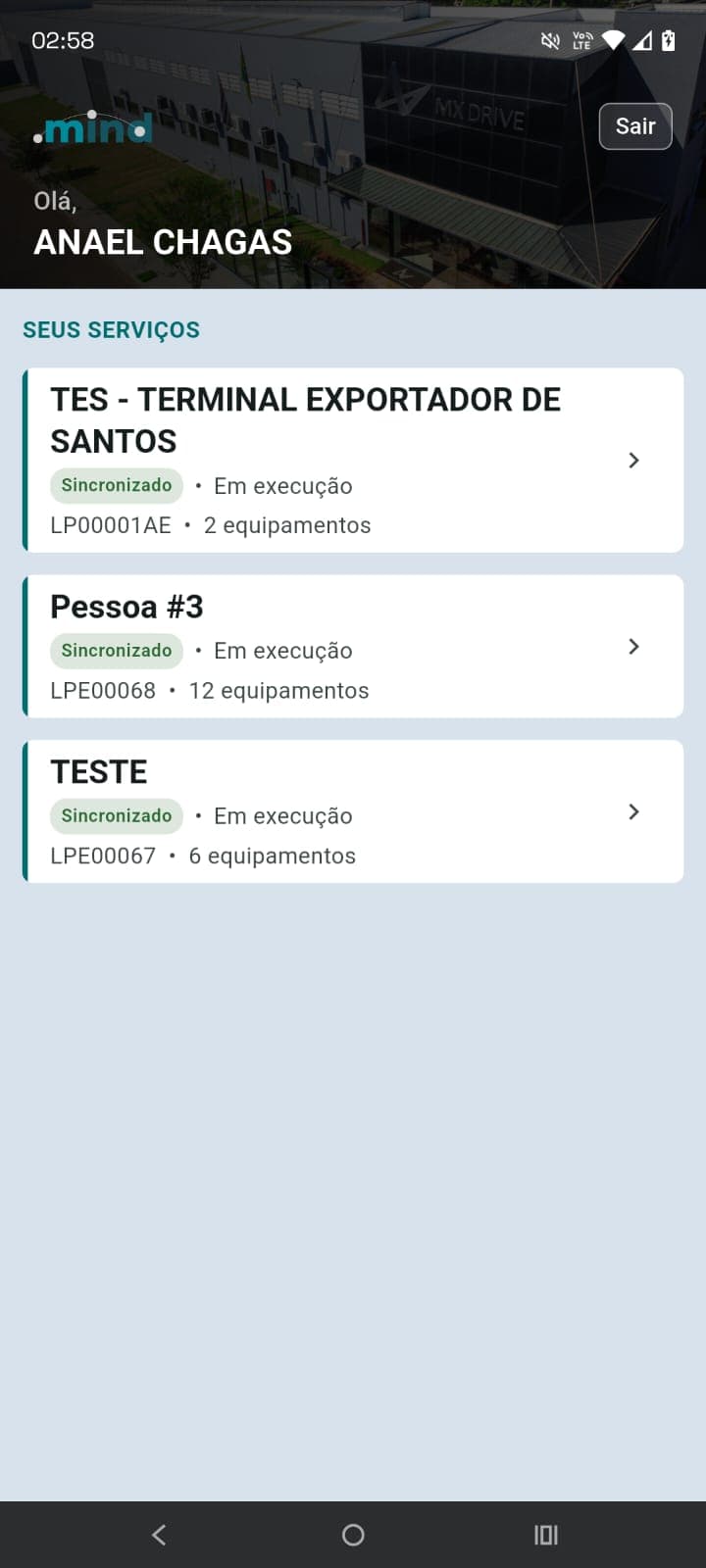 Serviços atribuídos ao técnico